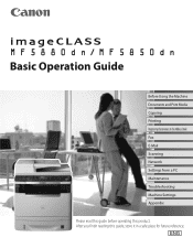 Canon imageCLASS MF5850dn imageCLASS MF5880dn/5850dn Basic Operation Guide