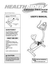 HealthRider Crosstrainer R790 X Bike Uk Manual
