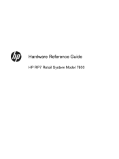 HP RP7 Hardware Reference Guide HP RP7 Retail System Model 7800