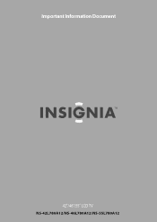 Insignia NS-55L780A12 Important Information (English)