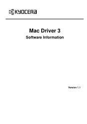 Kyocera TASKalfa 300i x Kyocera  MAC Driver 3 Software Guide Ver. 1.1