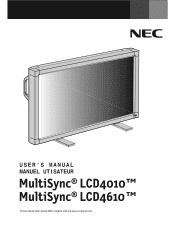 NEC LCD4610-BK-IT MultiSync LCD4010/4610 Users Manual