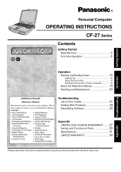 Panasonic CF-27LBAGHEM Operating Instructions