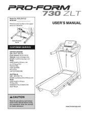 ProForm 730 Zlt Treadmill Uk Manual