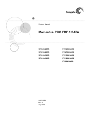 Seagate Momentus Laptop Momentus 7200 FDE.1 SATA Product Manual