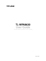 TP-Link TL-WPA8630 KIT TL-WPA8630P KITEU V1 User Guide
