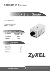 ZyXEL CAM5525 Quick Start Guide