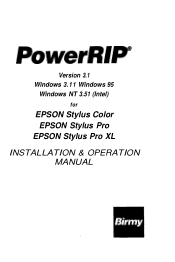 Epson Stylus Pro User Manual - Birmy PC