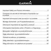 Garmin Forerunner 405 Important Safety and Product Information (Multilingual)