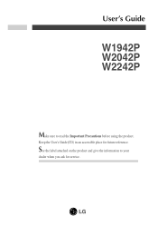LG W2242P-BS Owner's Manual