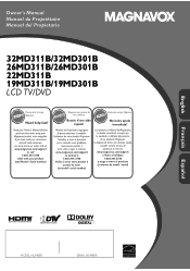Magnavox 32MD301B User manual,  English (US)