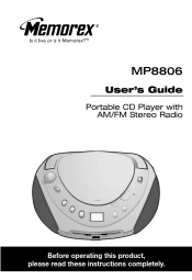 Memorex MP8806 User Guide