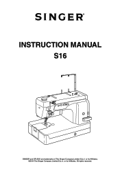 Singer S16 I Studio Instruction Manual