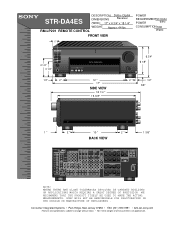Sony STR-DA4ES Dimensions Diagrams