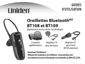 Uniden BT109 French Owners Manual