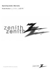 Zenith L15V26 Operating Guide
