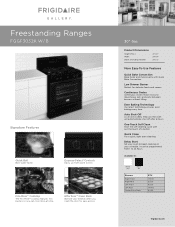 Frigidaire FGGF3032KB Product Specifications Sheet (English)