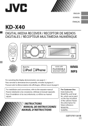 JVC KD-X40 Instructions
