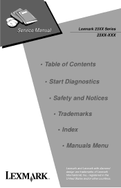 Lexmark 2391001 Service Manual