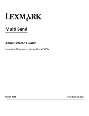 Lexmark MX6500e 6500e Multi Send Administrator's Guide