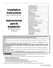 Frigidaire FEQ1442ES Installation Instructions