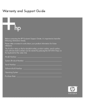 HP Pavilion Media Center m7400 Warranty and Support Guide