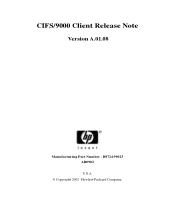HP Superdome SX2000 CIFS/9000 Client Release Note, June 2002