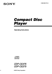 Sony CDP CE375 Operating Instructions