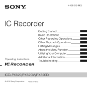 Sony ICD-PX820 Operating Instructions