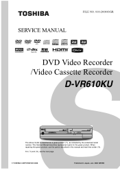 Toshiba DVR610 Service Manual