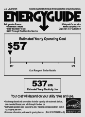 Whirlpool ED2VHEXVQ Energy Guide