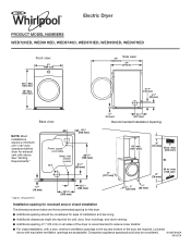 Whirlpool WED8740DW Dimension Guide
