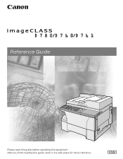 Canon imageCLASS D760 imageCLASS D780/D760/D761 Reference Guide
