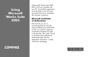 Compaq Presario 6500 Using Microsoft Works Suite 2003