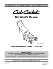 Cub Cadet CC 98H CC 98H Operator's Manual
