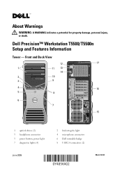 Dell Precision T5500 Setup and Features Information Tech Sheet
