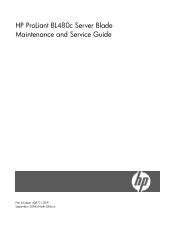 HP BL480c HP ProLiant BL480c Server Blade Maintenance and Service Guide