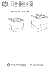 HP LaserJet Enterprise M611 Warranty and Legal Guide