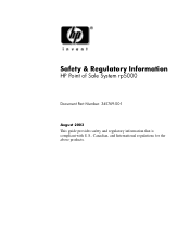 HP Point of Sale rp5000 Safety & Regulatory Information