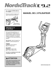 NordicTrack E 9.2 Elliptical French Manual