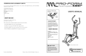 ProForm 485 Instruction Manual