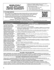 Whirlpool WVW57UC0FS Warranty Information