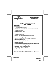 Audiovox APS901 Owners Manual