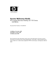 Compaq dc7100 HP Compaq Business Desktop dc7100 Series Service Reference Guide, 3rd Edition
