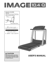 Image Fitness 10.4qd Treadmill English Manual