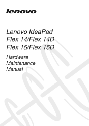 Lenovo Flex 14 Laptop Hardware Maintenance Manual - IdeaPad Flex14, Flex14D, Flex15, Flex15D