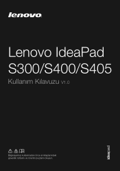 Lenovo IdeaPad S405 (Turkish) User Guide