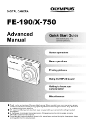 Olympus FE 190 FE-190 Advanced Manual (English)