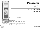 Panasonic RR-US510 Operating Instructions