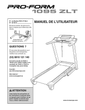ProForm 1095 Zlt Treadmill French Manual